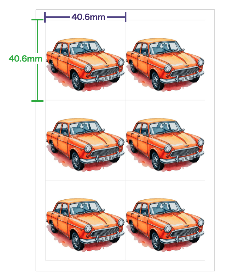 フレークシール - 6分割